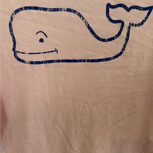 Vineyard Vines Light Pink Tee with Navy Whale Graphic